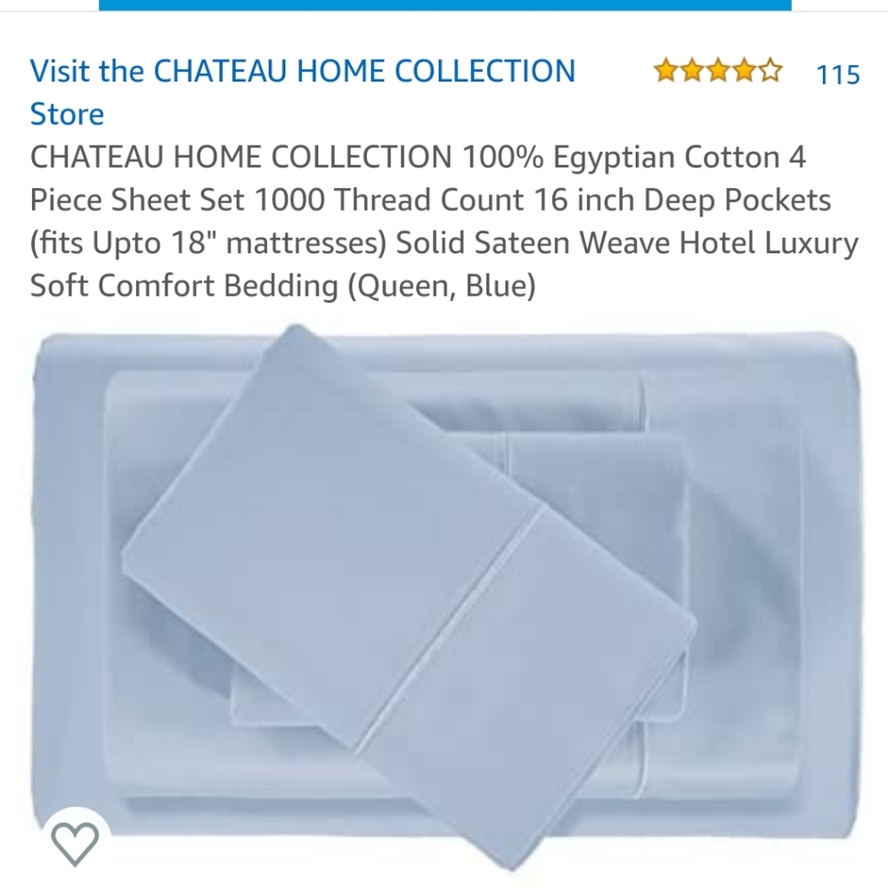 4 piece sheet set 1000 thread (queen)